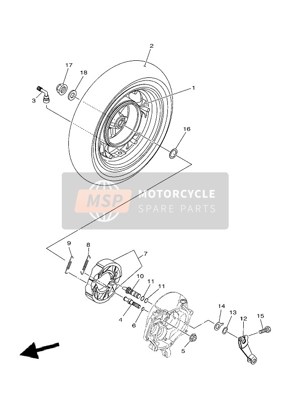 Yamaha D~ELIGHT 2021 REAR WHEEL for a 2021 Yamaha D~ELIGHT